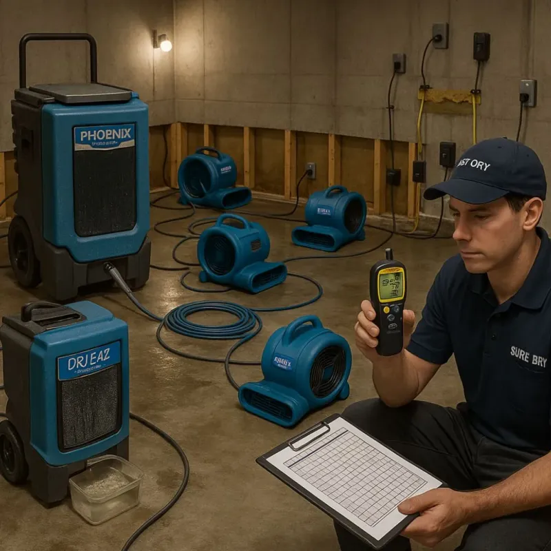 Structural Drying and Dehumidification process in Stephenville, TX